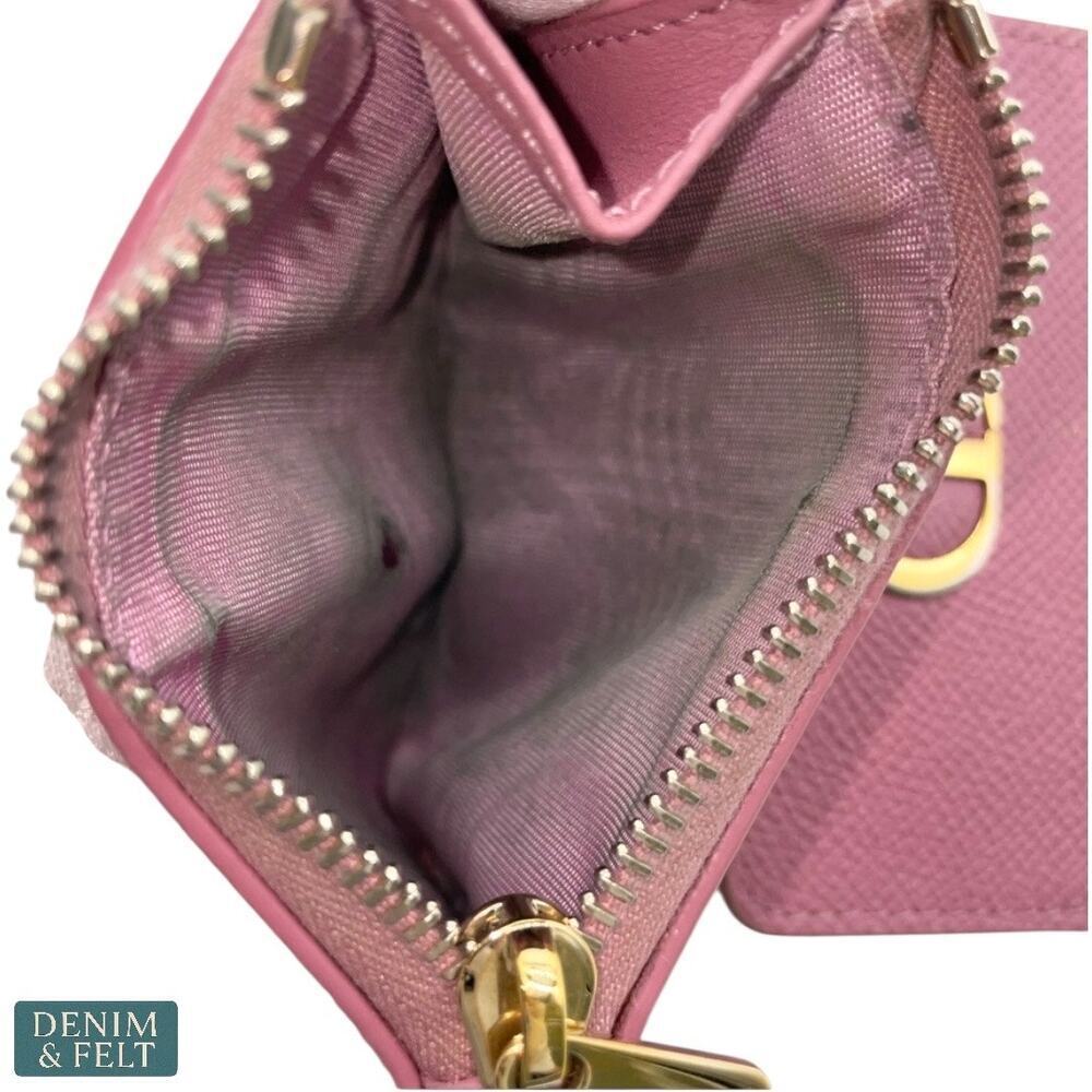 Christian‎ Dior Montaigne 30 Lotus Pink Trifold Compact Wallet Gold Hardware - Picture 14 of 16